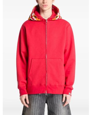 A Bathing Ape Tiger-Embroidered Zip-Up Hoodie
