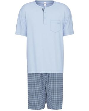 CALIDA Katoenen Pyjama - Blauw