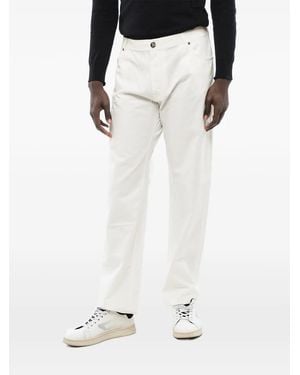 Corneliani Jean Id Luxury À Broderies Ton Sur Ton - White