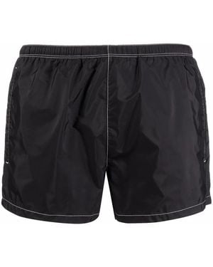 Prada Contrast Stitching Swim Shorts - Black