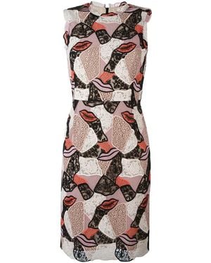 PUCCI - Embroidered Lips Sheath Dress - Women - Silk/cotton/polyamide/spandex/elastane - 42 - Multicolor