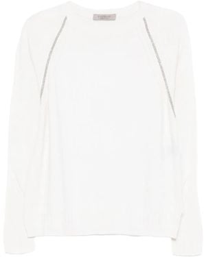 D.exterior Raglan-Sleeve Embellished Jumper - White
