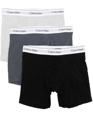 Calvin Klein Logo-Waistband Briefs (Set Of Three) - White