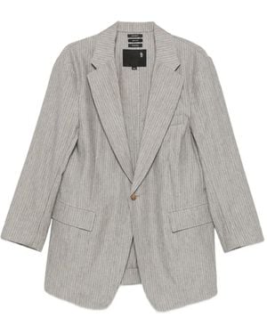 R13 Pinstripe-Pattern Blazer - Gray