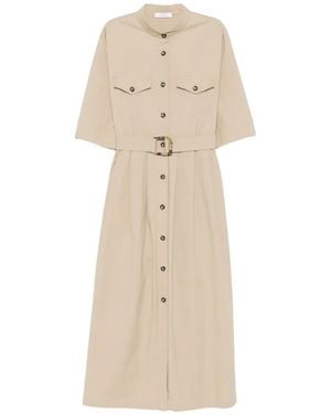 Fedeli Rossi Belted Midi Dress - Natural