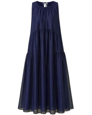 MEIMEIJ Robe Longue Sans Manches À Volants Superposés - Blue