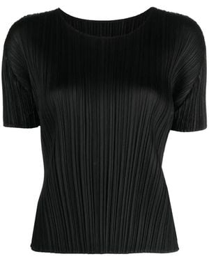 Pleats Please Issey Miyake Micro-Pleated T-Shirt - Black