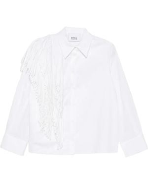 Erika Cavallini Semi Couture Fringe-Trimmed Shirt - White