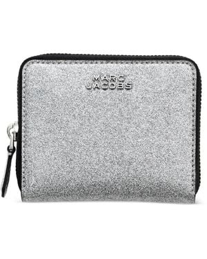 Marc Jacobs The Coated Glitter Leather Wallet - Grey