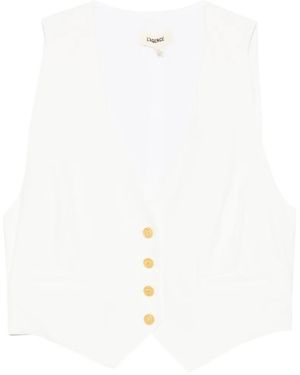 L'Agence Buttoned Waistcoat - White