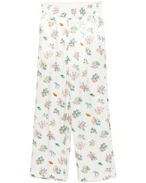 Midorikawa Elasticated-Drawstring Pants - White