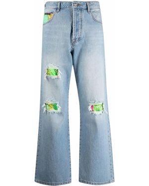 Philipp Plein Distressed Cropped Jeans - Blue