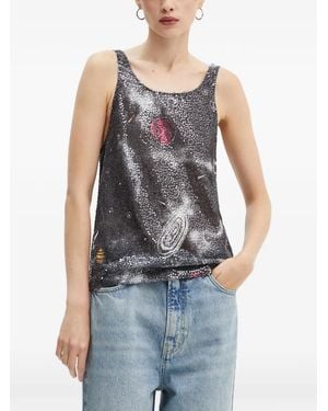 Moschino Haut À Imprimé Graphique - Blue