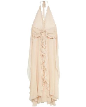 Blumarine Georgette Long Dress - White