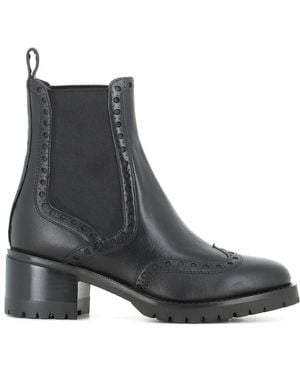 Santoni 45Mm Brogue Chelsea Boots - Black