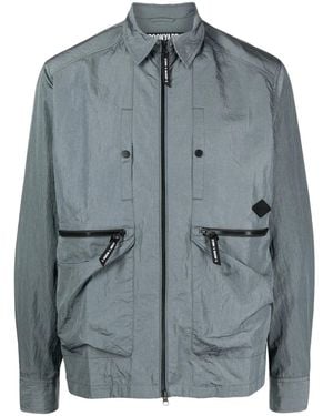 Spoonyard Zip-Pockets Lightweight Shirt Jacket - Blue