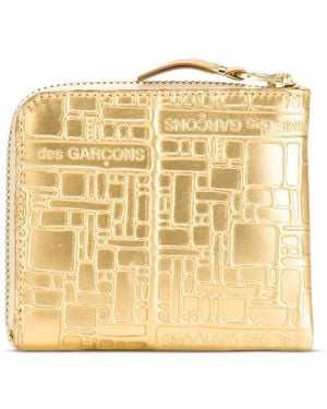Comme des Garçons Logo-Embossed Leather Wallet - Metallic