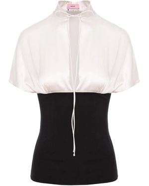 MANURI Kurzärmeliges Daisy Oberteil - Weiß