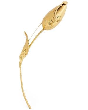Erdem Flower Bud Brooch - Metallic