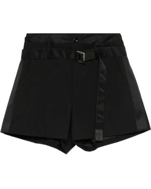 Sacai High-Waist Shorts - Black
