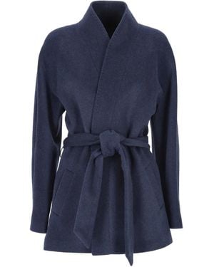Chiara Ferragni Belted Collar Coat - Blue
