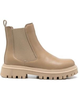 SERGIO MORETTI FIRENZE Round-Toe Chelsea Boots - Natural