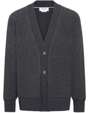 Thom Browne V-Neck Button-Up Cardigan - Blue