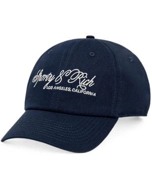 Sporty & Rich International Logo-Embroidered Baseball Cap - Blue