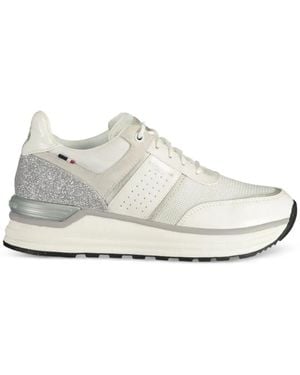 U.S. POLO ASSN. Glitter-Effect Mesh-Panel Sneakers - White