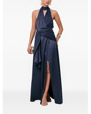 Savel Halterneck Tie-Waist Maxi Dress - Blue