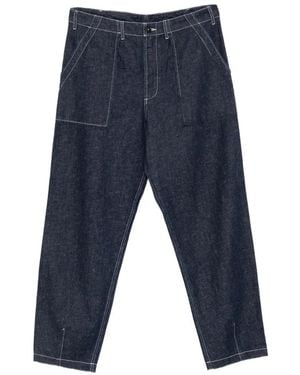 Universal Works Contrast-Stitch Jeans - Blue