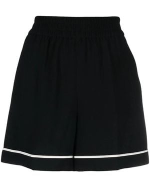 RED Valentino Elasticated-Waist Thigh-Leg Shorts - Black