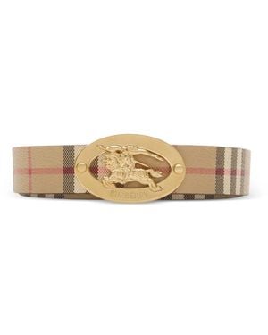 Burberry Reversible Check Knight Stamp Belt - White
