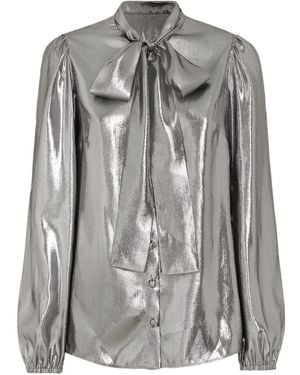 Dolce & Gabbana Lamé Chiffon Shirt - Grey
