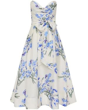 Rebecca Vallance Vestido midi con estampado floral - Azul