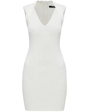 Balmain V-Neck Sleeveless Dress - White
