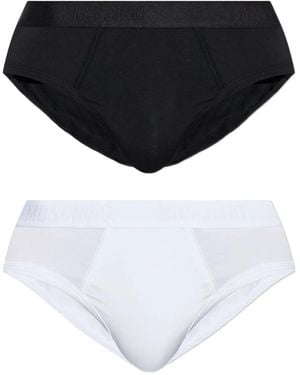 Moschino Slip Con Decorazione (2 Pezzi) - Nero