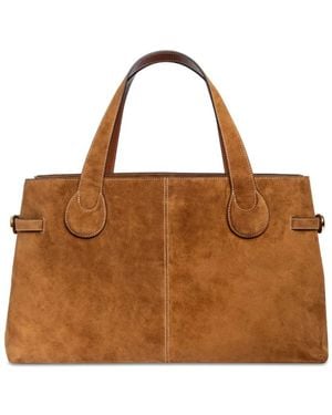 STAUD Piper Suede Tote Bag - Blue