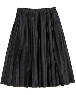 Jil Sander Denim Midi Round Skirt - Black