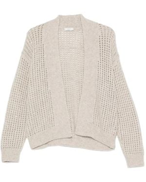 Peserico Sequin-Embellished Open-Knit Cardigan - Natural