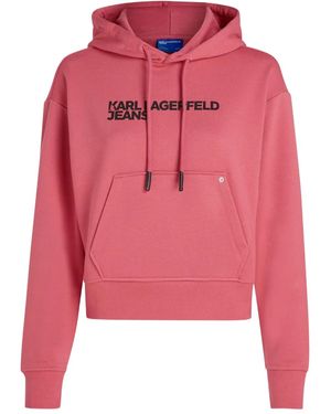 Karl Lagerfeld Logo-Print Hoodie - Pink