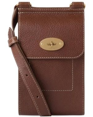 Mulberry Mini Antony Grained-Leather Messenger Bag - Brown