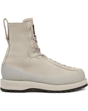 Stone Island Lace-Up Leather Boots - Natural