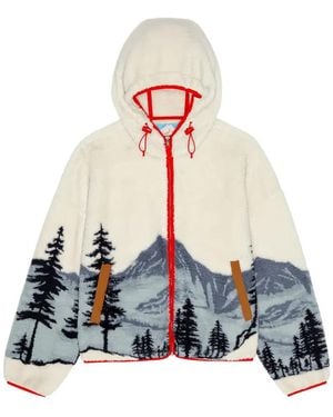 The Great The Plush Horizon Landscape-Print Hoodie - White