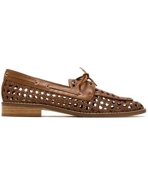 Andrea Gomez Gewebte Loafer mit Schnürung - Braun