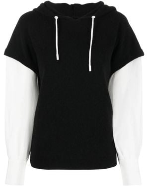 Max & Moi Two-Tone Drawstring Hoodie - Black