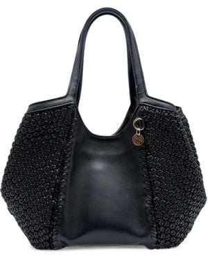 Lottusse Noodluxe Woven-Panel Tote Bag - Black