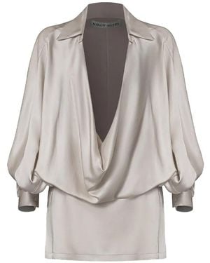 Nineminutes The Mona Draped Mini Dress - Grey