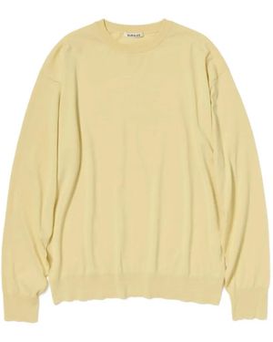 AURALEE Fein Gestrickter Pullover - Gelb