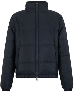 Roberto Cavalli Quilted Logo-Embroidered Jacket - Blue